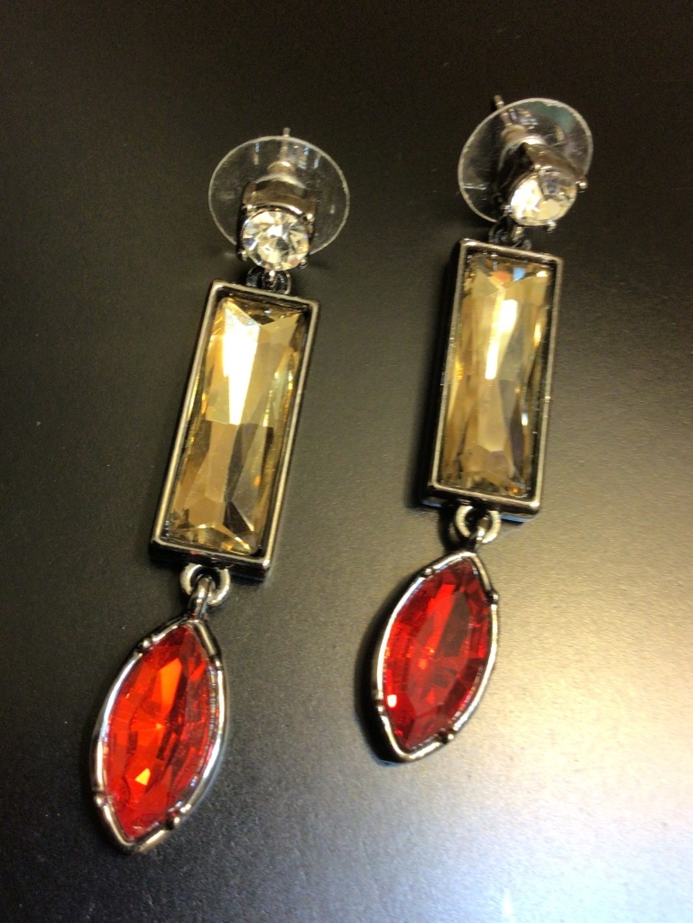 Stylish Vintage Cache Crystal Geometric Drop Earrings
